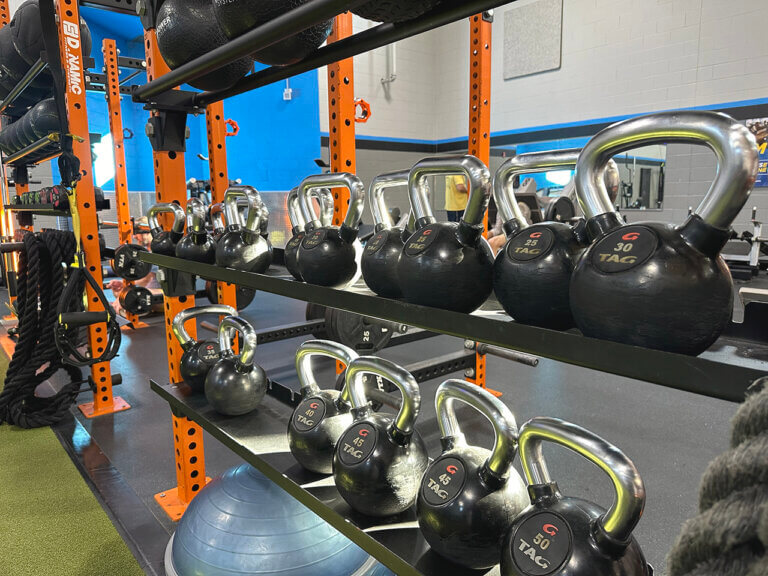 Weights Evansville North gym kettlebells