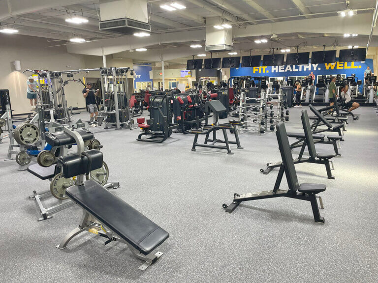 North Gym Weight Benches and Weight Area - BFit Evansville